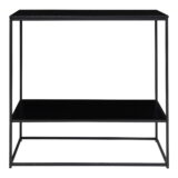 QUVIO Bijzettafel industrieel – 2 Planken  – 80x36x80 cm – Staal – Zwart
