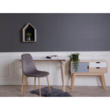 QUVIO Bureau Berlin – Wit en lichtbruin – 120x60x75 cm