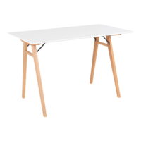 QUVIO Bureau Berlin – Wit en lichtbruin – 120x60x75 cm