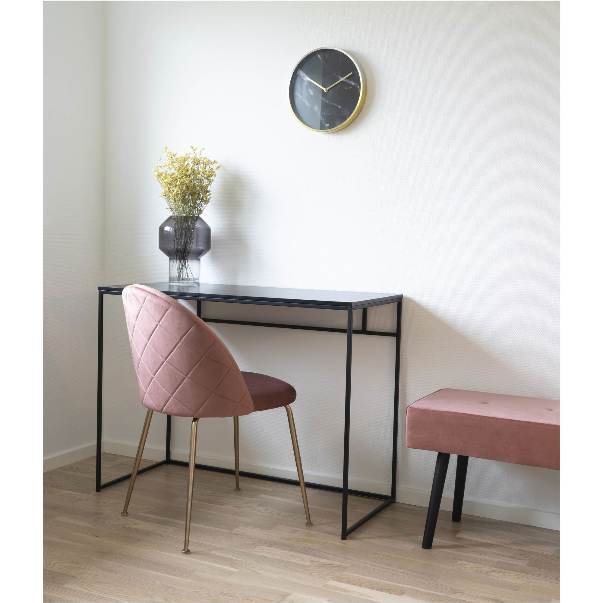 QUVIO Zwart bureau – 100x45x75 cm – Staal – Zwart