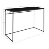 QUVIO Zwart bureau – 100x45x75 cm – Staal – Zwart