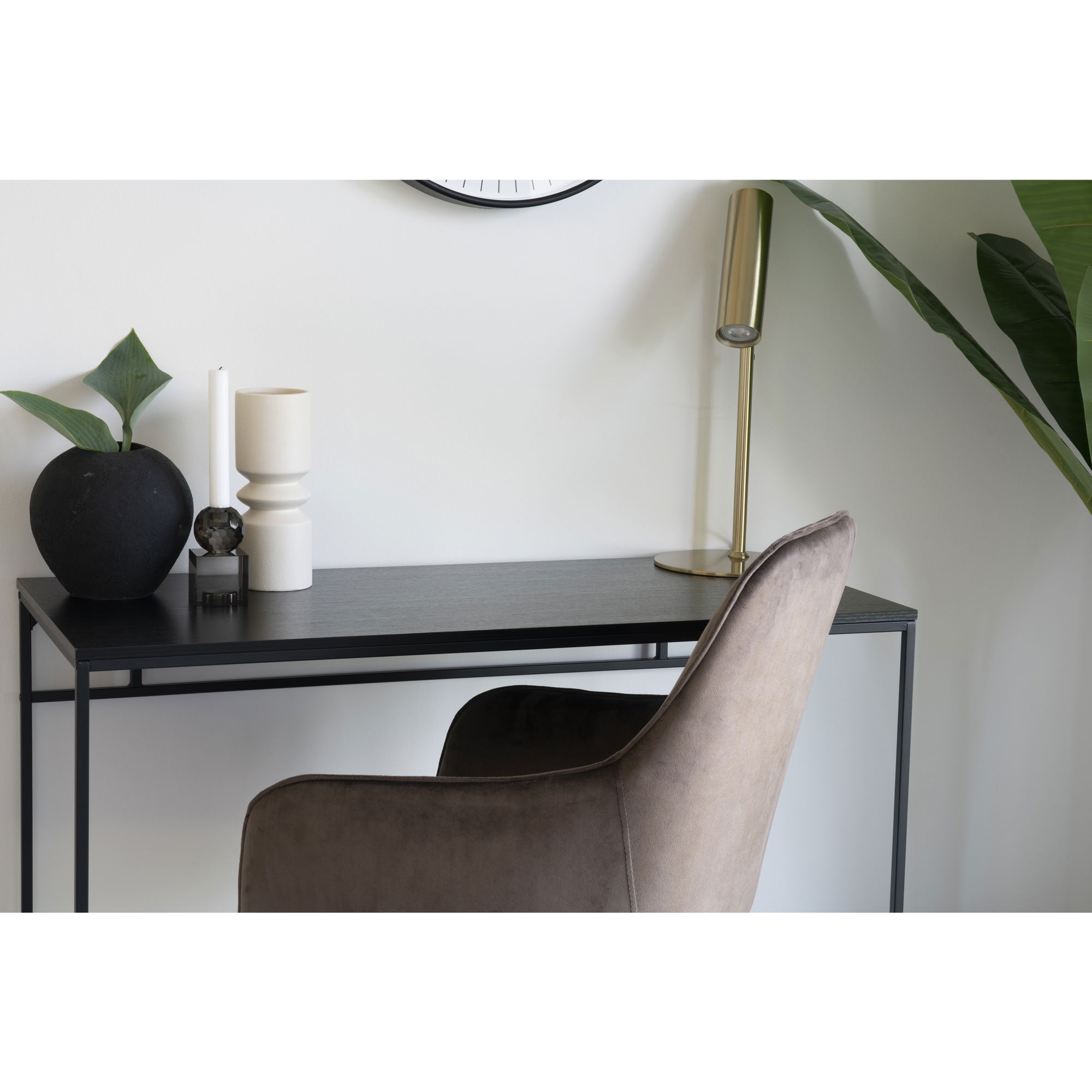 QUVIO Zwart bureau – 100x45x75 cm – Staal – Zwart