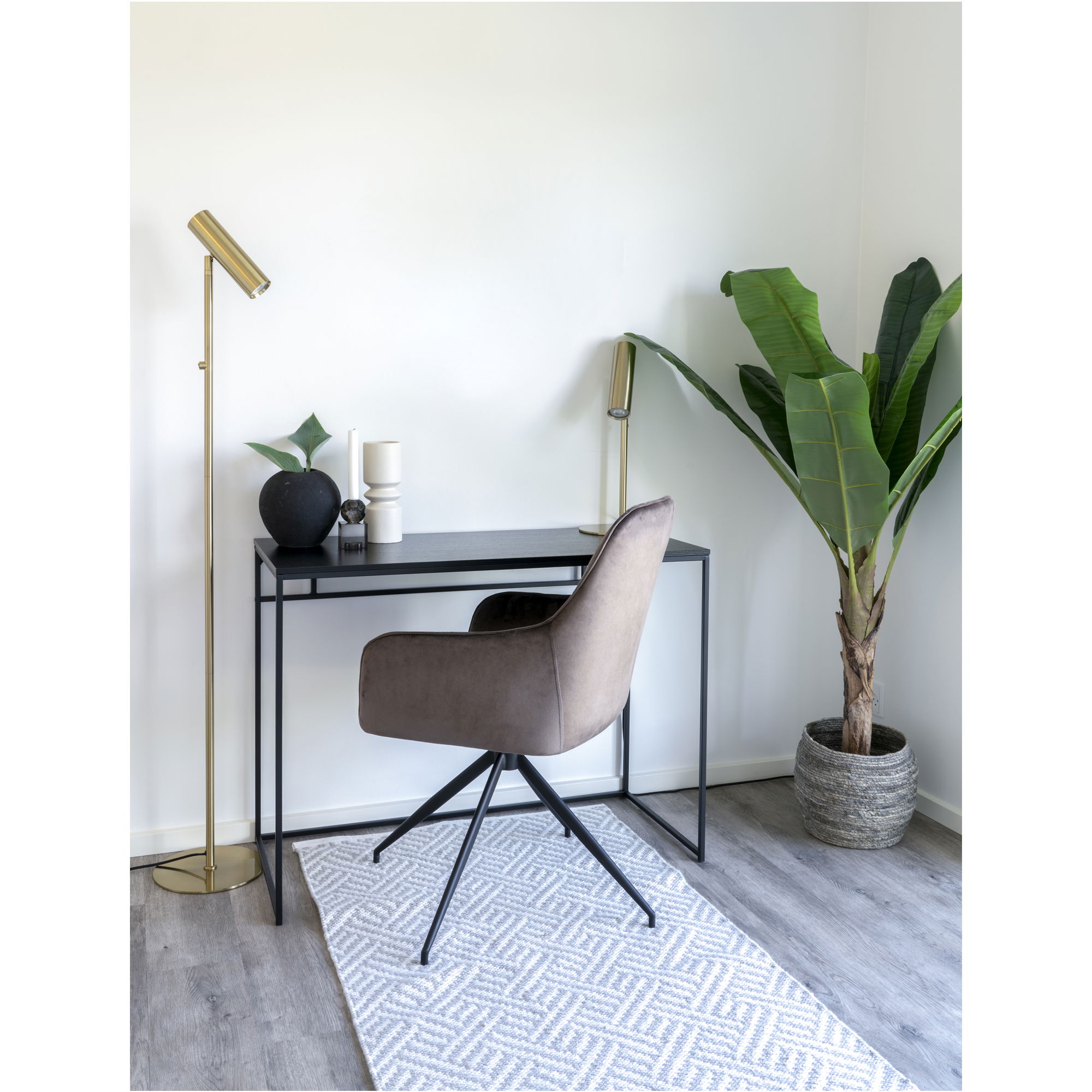 QUVIO Zwart bureau – 100x45x75 cm – Staal – Zwart