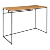 QUVIO Bureau eikenlook – Staal – Natuurlijke Eiken Look