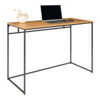 QUVIO Bureau eikenlook – Staal – Natuurlijke Eiken Look