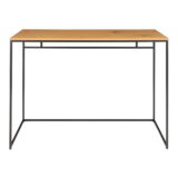 QUVIO Bureau eikenlook – Staal – Natuurlijke Eiken Look