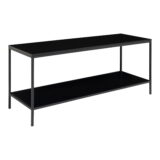 QUVIO TV-Meubel industrieel – Zwart – Staal – 2 Planken