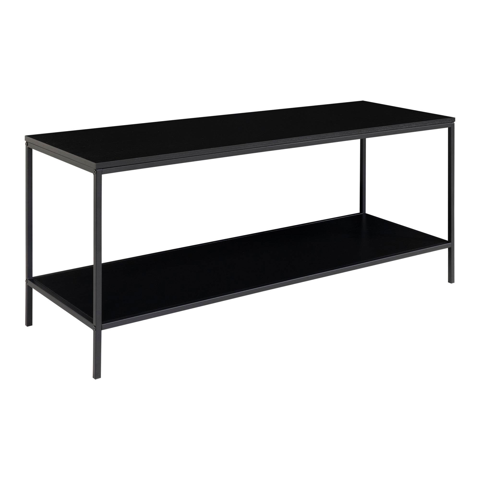 QUVIO TV-Meubel industrieel – Zwart – Staal – 2 Planken