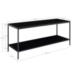 QUVIO TV-Meubel industrieel – Zwart – Staal – 2 Planken