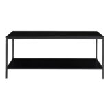 QUVIO TV-Meubel industrieel – Zwart – Staal – 2 Planken