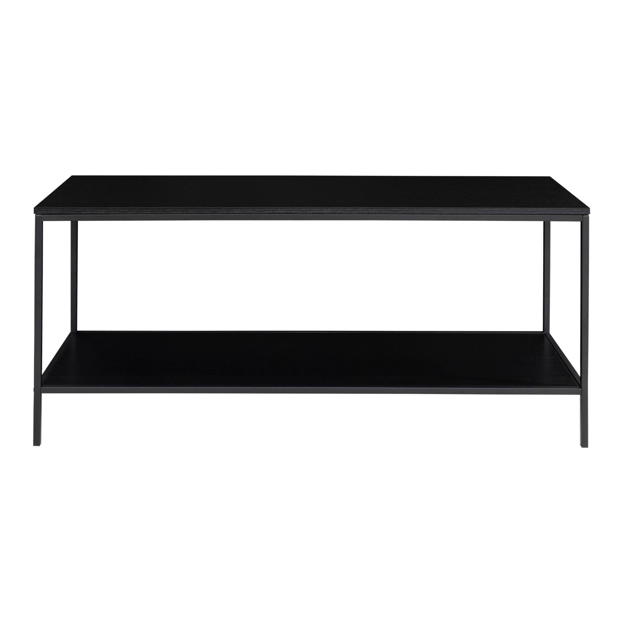 QUVIO TV-Meubel industrieel – Zwart – Staal – 2 Planken