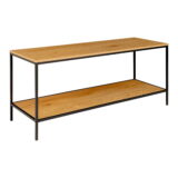 QUVIO TV-Meubel – Eiken look – Staal – 100x36x45 cm