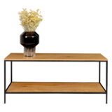 QUVIO TV-Meubel – Eiken look – Staal – 100x36x45 cm