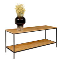 QUVIO TV-Meubel – Eiken look – Staal – 100x36x45 cm