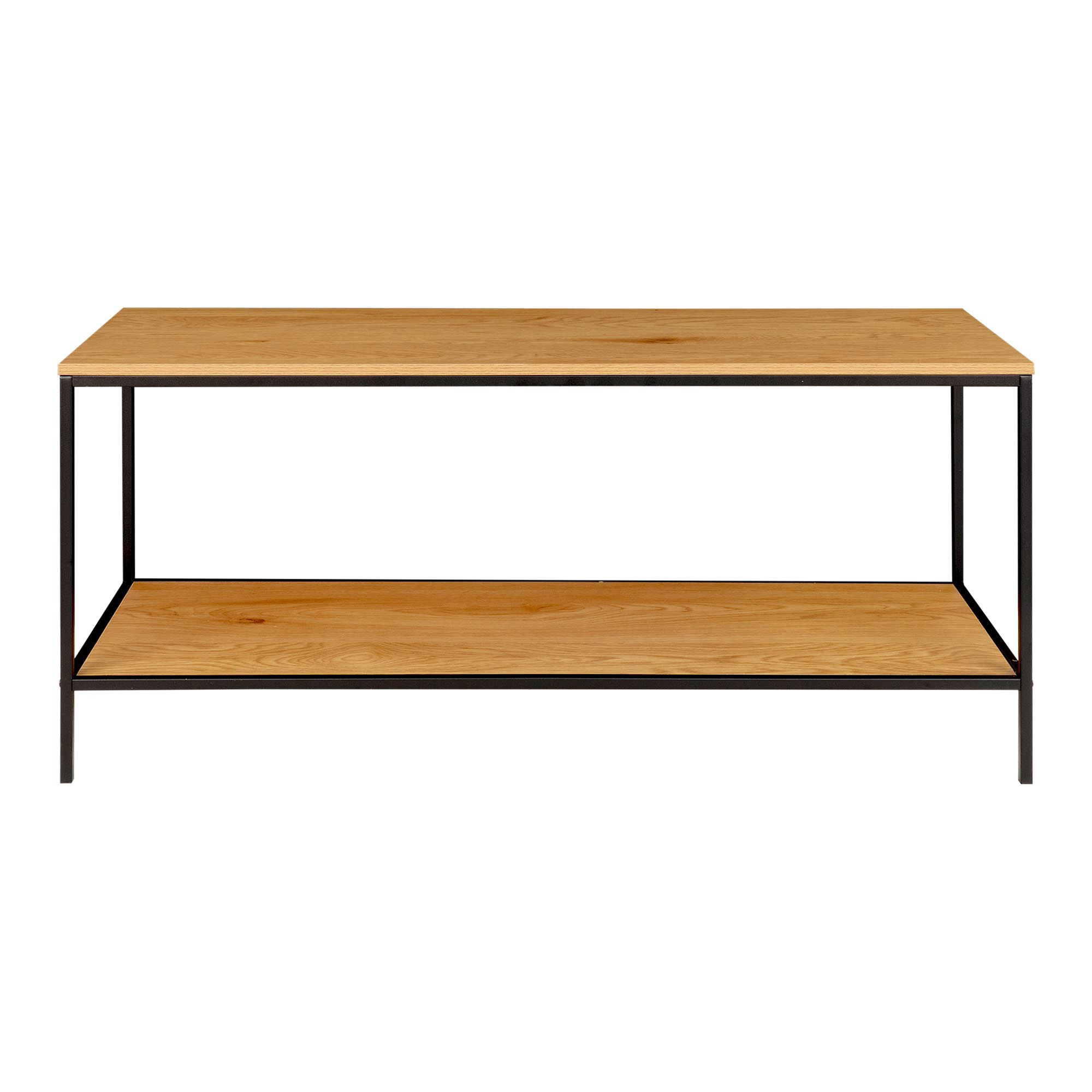 QUVIO TV-Meubel – Eiken look – Staal – 100x36x45 cm