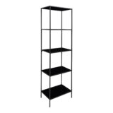 QUVIO Wandkast Gothenburg – Zwart – 5 planken – Staal en Spaanplaat – 51x36x170 cm