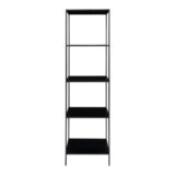 QUVIO Wandkast Gothenburg – Zwart – 5 planken – Staal en Spaanplaat – 51x36x170 cm