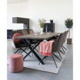 QUVIO Zwarte metalen vitrinekast – Twee gaasdeuren – 80x40x120 cm