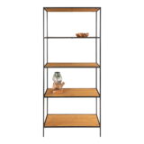 QUVIO Wandkast Gothenburg – Stijlvolle eikenlook – Zwart frame – 5 ruime planken