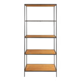 QUVIO Wandkast Gothenburg – Stijlvolle eikenlook – Zwart frame – 5 ruime planken