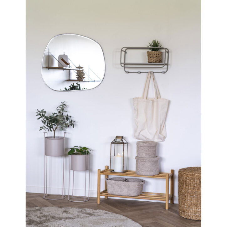 QUVIO Kapstok Lissabon – Staal – Grijs – 45x15x25 cm