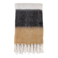 QUVIO Plaid Lisbon – Zwart, Wit en Bruin – 170×130 cm