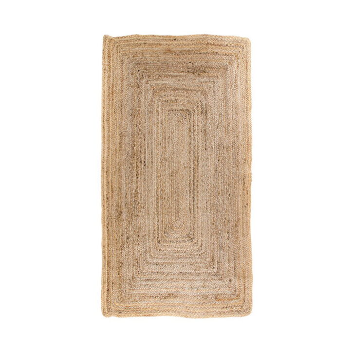 QUVIO Vloerkleed Bombay – Gevlochten Jute – 65×135 cm – Natuurlijk Kleur