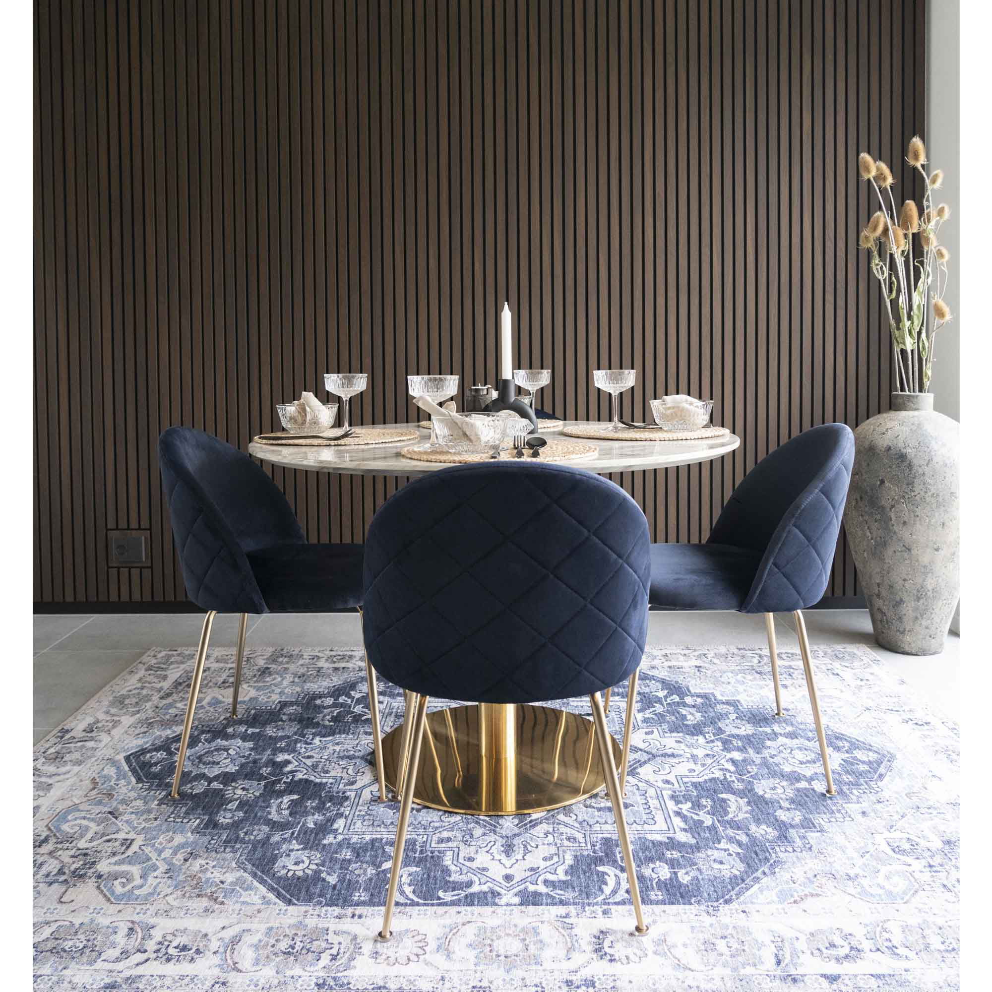 QUVIO Vloerkleed Havana – Blauw – 160×230 cm