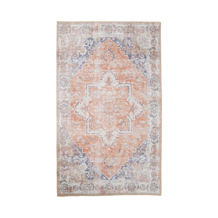 QUVIO Vloerkleed Havana – Oranje/Blauw – 160×230 cm