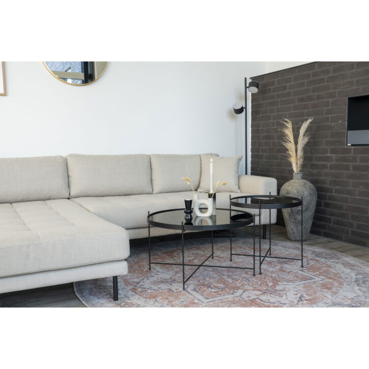 QUVIO Vloerkleed Havana – Rond – Oranje/Blauw – 200 cm