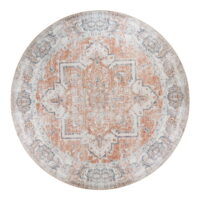 QUVIO Vloerkleed Havana – Rond – Oranje/Blauw – 200 cm