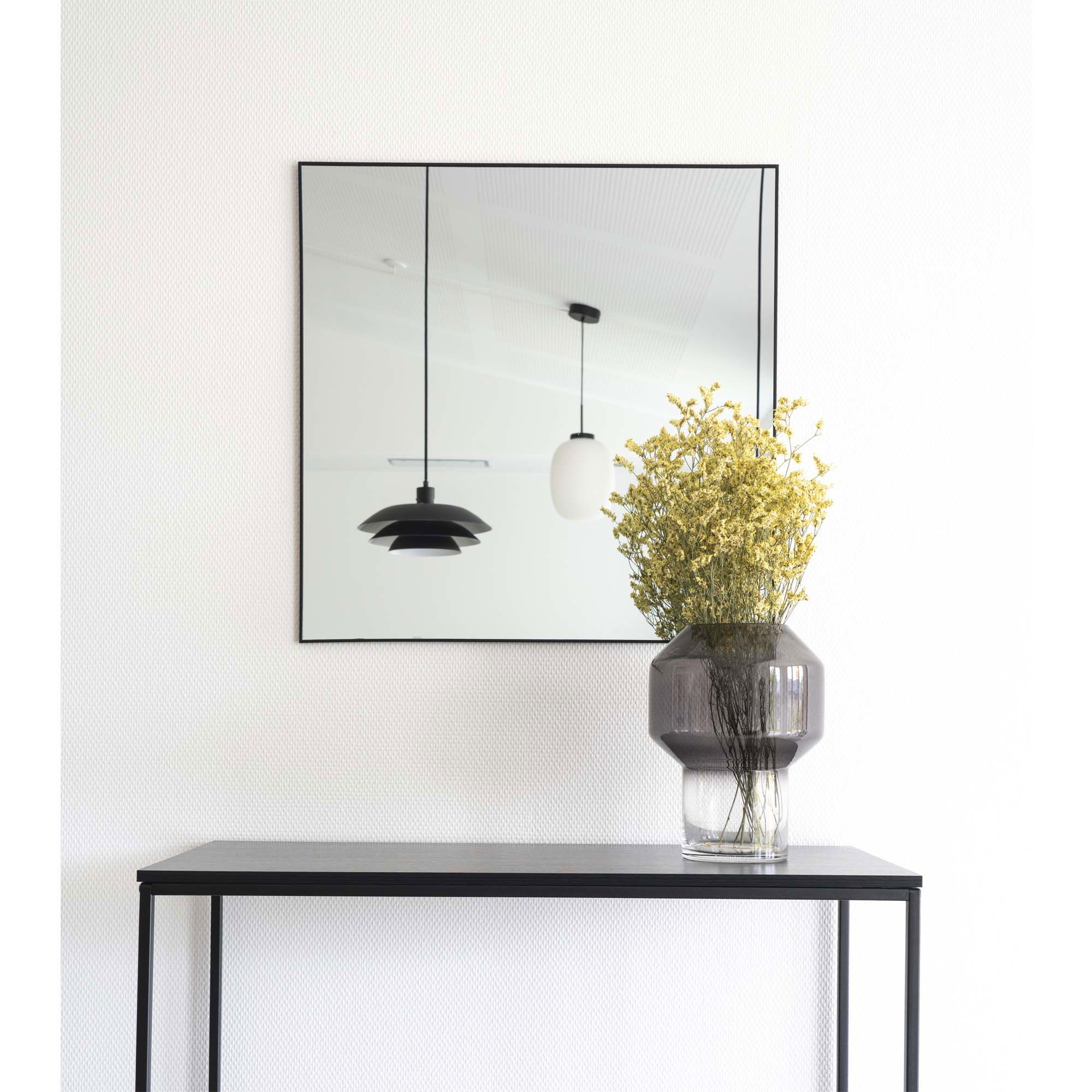 QUVIO Vierkante spiegel – Staal – 60×60 cm – Zwart