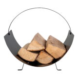 QUVIO Houthouder – Stijlvol en Duurzaam – Zwart Staal – 40x35x33,5 cm