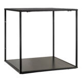 QUVIO Zwarte Wandplank – Staal en Spaanplaat – 36x36x36 cm