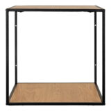 QUVIO Wandplank Gothenburg – Eikenhouten look – Zwart frame – 36x36x36 cm