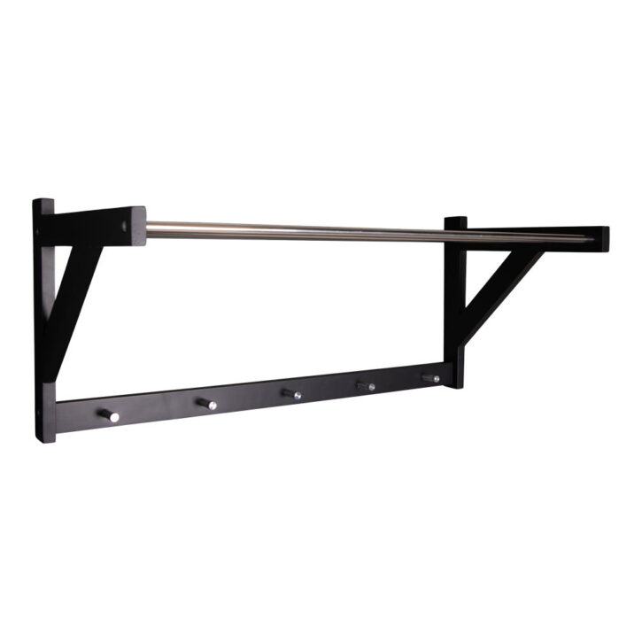 QUVIO Kapstok – Zwart Populierenhout en Staal – 78×32 cm