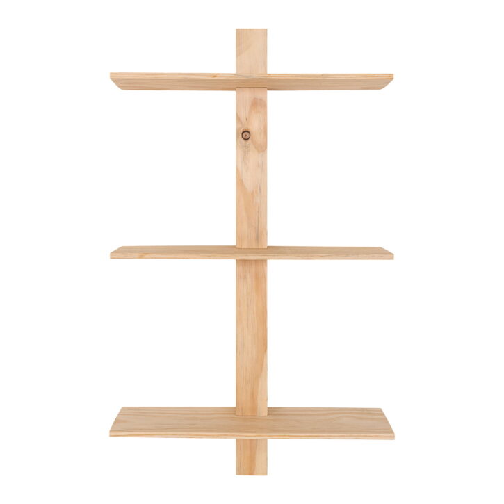 QUVIO Wandplank Brussels – Drie houten planken – Natuurlijk grenenhout