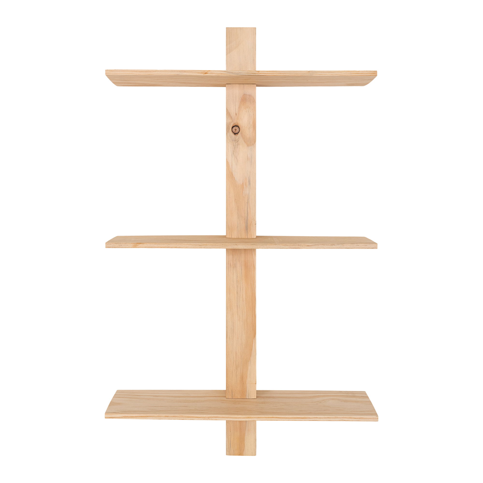 QUVIO Wandplank Brussels – Drie houten planken – Natuurlijk grenenhout