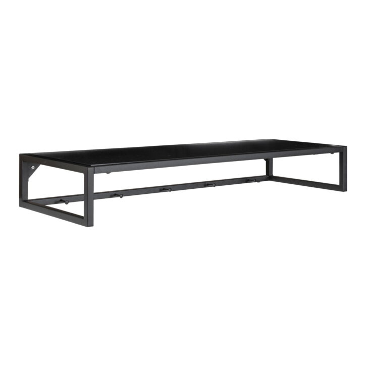 QUVIO Hangende kapstok – Zwart – Staal en Spaanplaat – 80x28x12 cm