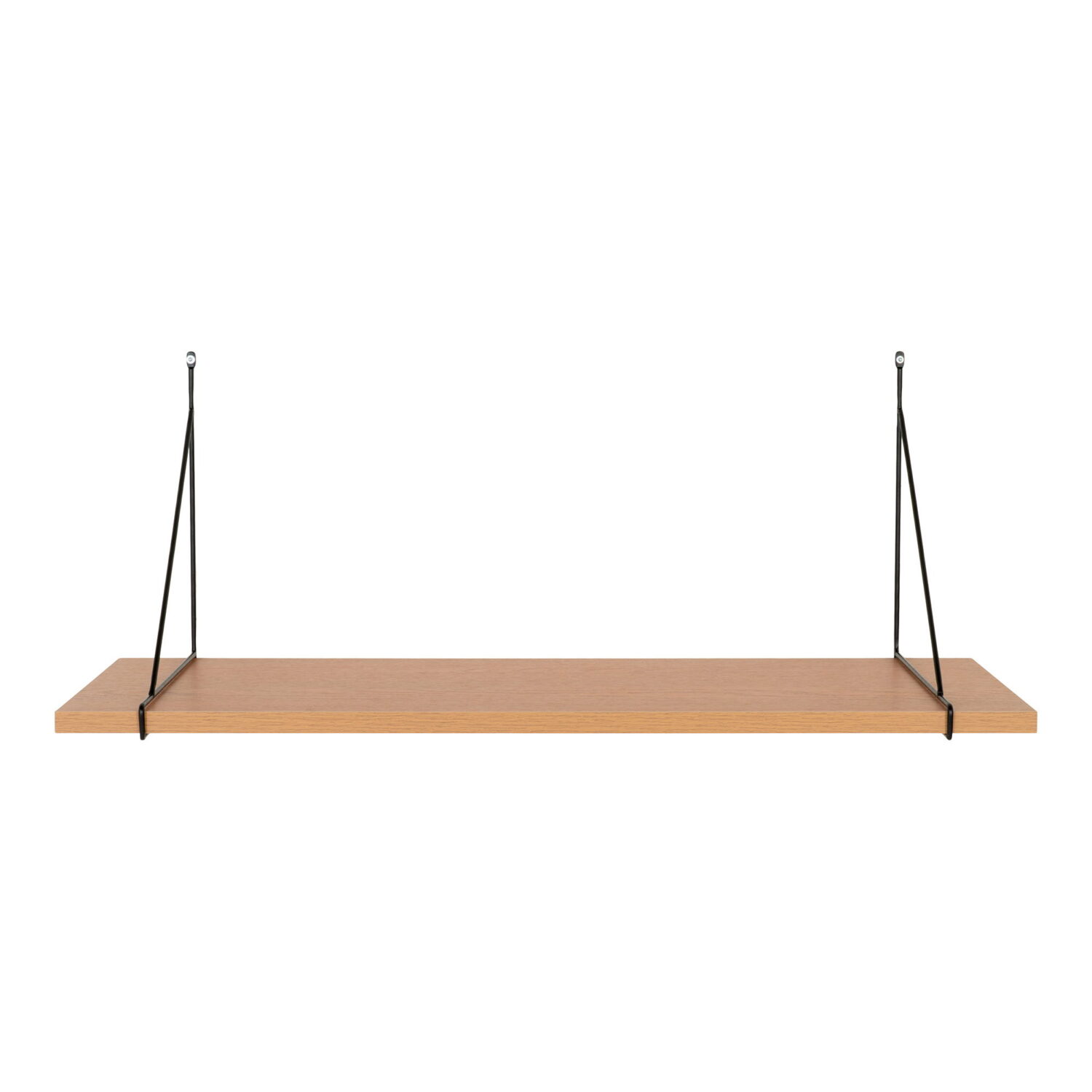 QUVIO Wandplank – Natuurlijke uitstraling – Zwart stalen frame – 80×29 cm