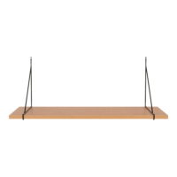 QUVIO Wandplank – Natuurlijke uitstraling – Zwart stalen frame – 80×29 cm