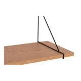 QUVIO Wandplank – Natuurlijke uitstraling – Zwart stalen frame – 120×29 cm