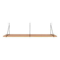 QUVIO Wandplank – Natuurlijke uitstraling – Zwart stalen frame – 120×29 cm