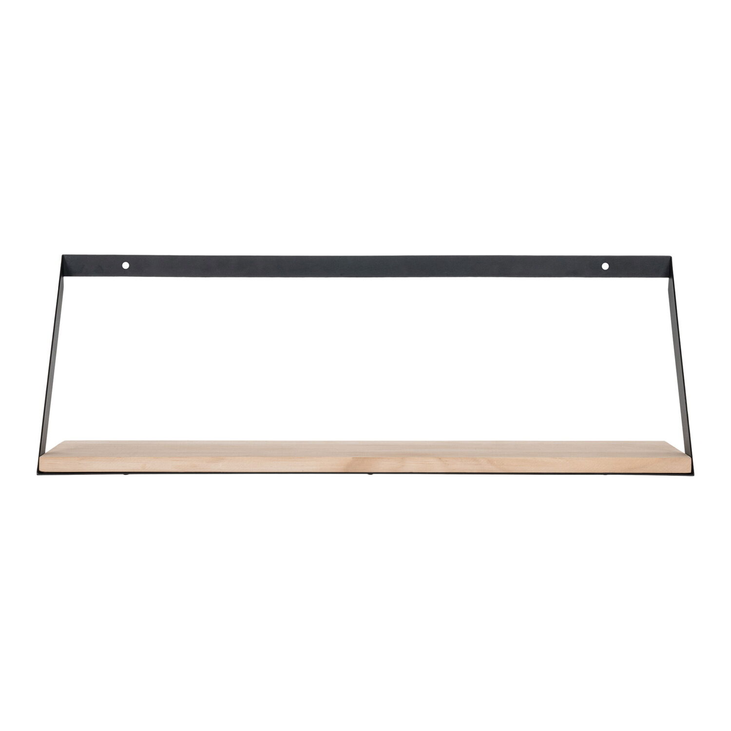 QUVIO Wandplank Genève – Staal en Dennenhout – 55x14x18 cm – Natuurlijke Kleur