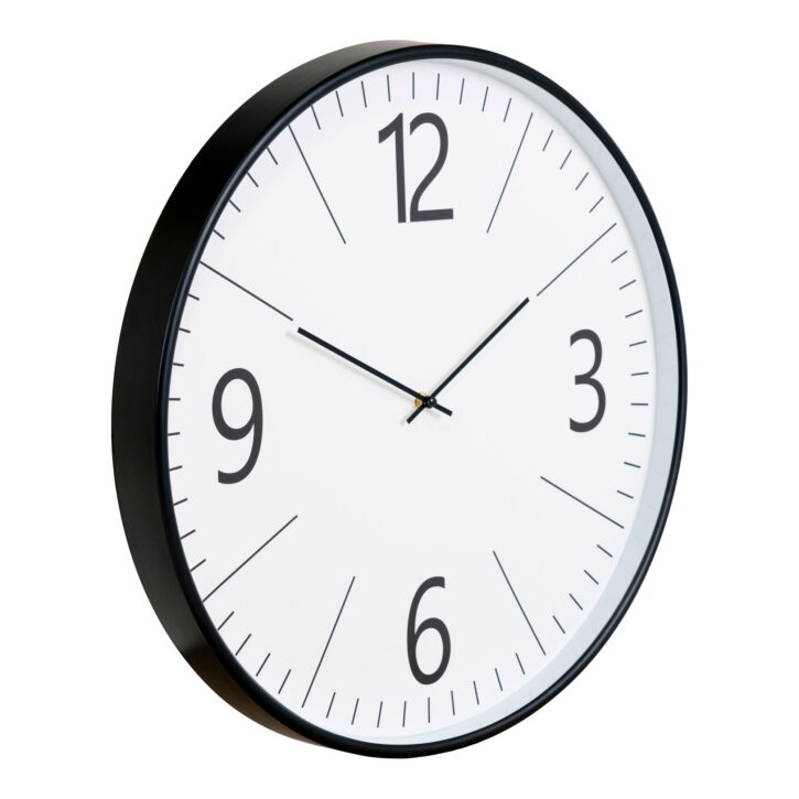 QUVIO Wandklok Lissabon – Stijlvol en Functioneel – Zwart-Wit Design – 51 cm