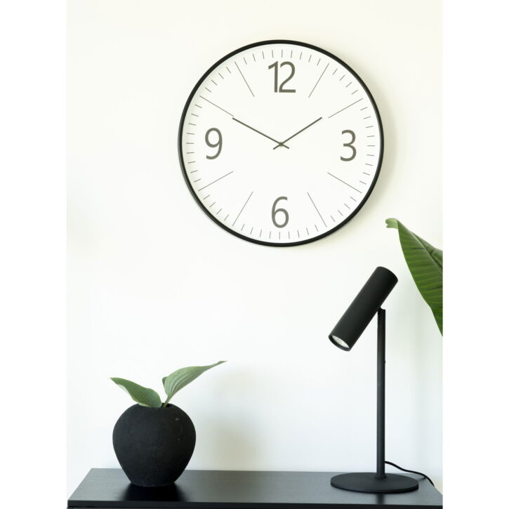 QUVIO Wandklok Lissabon – Stijlvol en Functioneel – Zwart-Wit Design – 51 cm