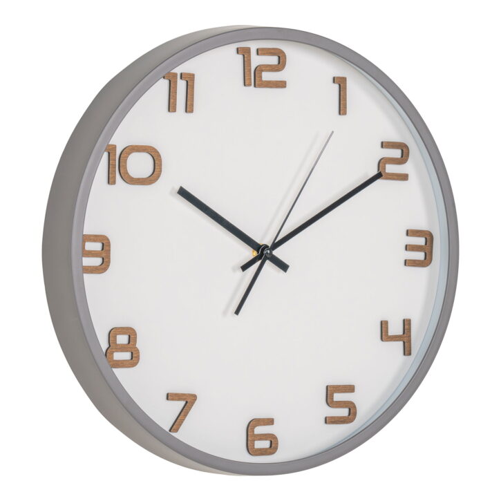 QUVIO Wandklok Londen – Stijlvol en Functioneel – Grijs – 35 cm