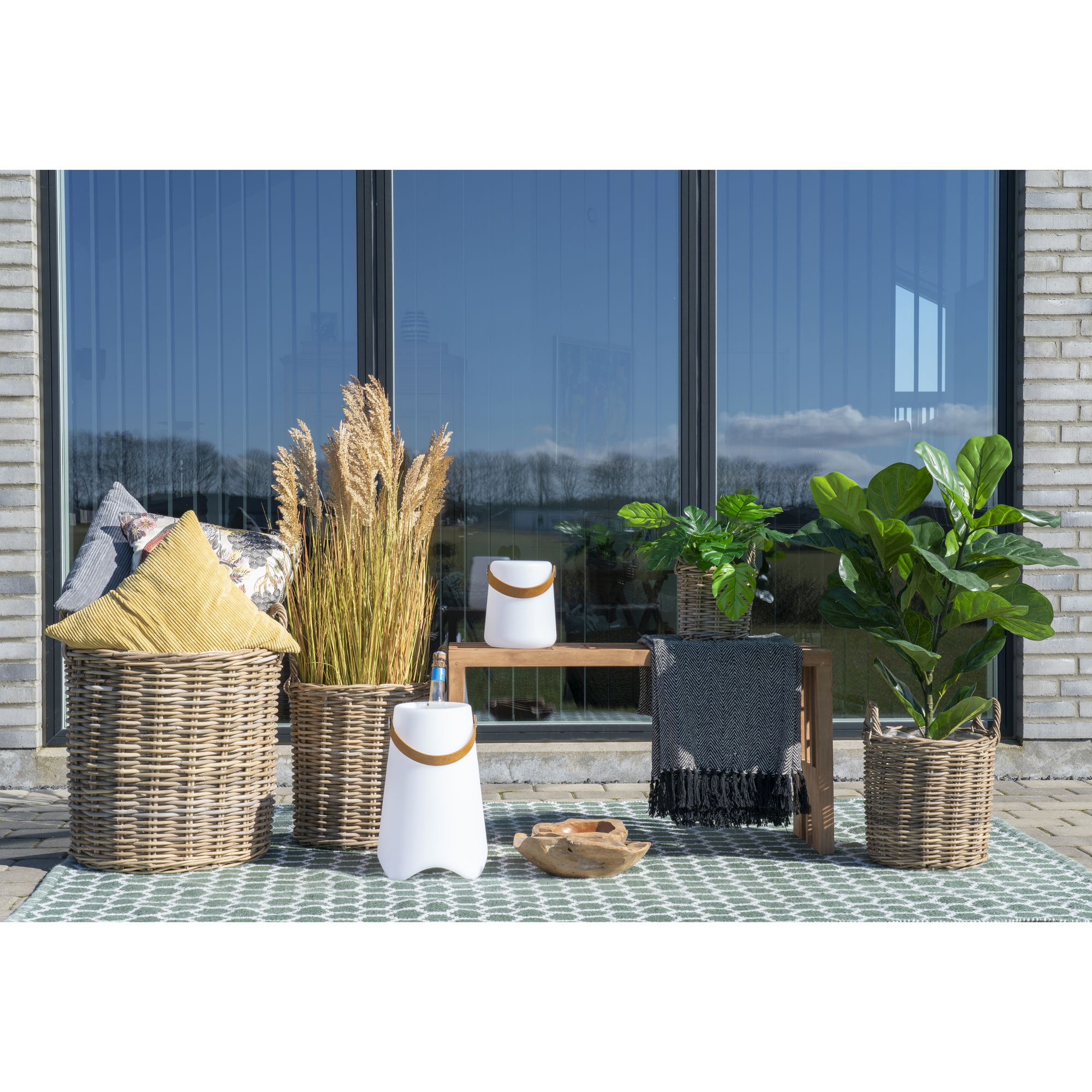 QUVIO Baskets Lisbon – Stijlvolle en Praktische Opbergmanden – Set van 4