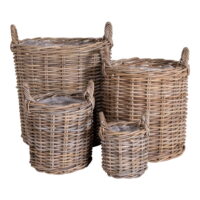 QUVIO Baskets Lisbon – Stijlvolle en Praktische Opbergmanden – Set van 4