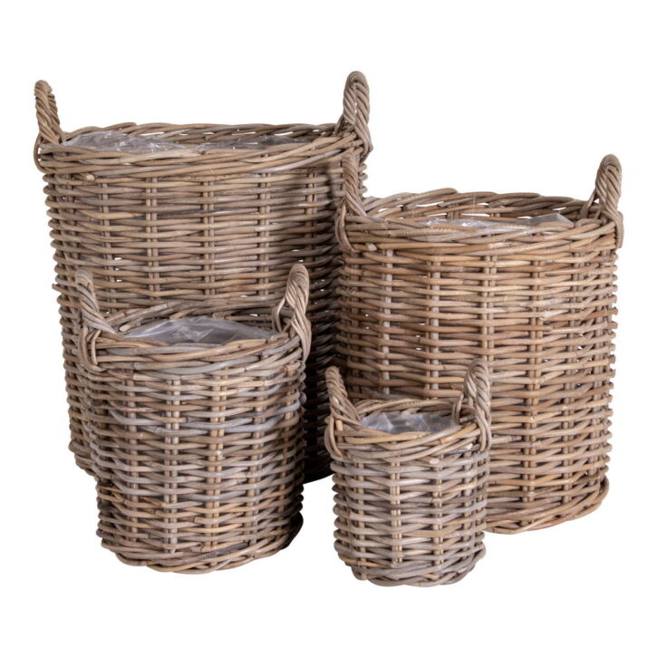QUVIO Baskets Lisbon – Stijlvolle en Praktische Opbergmanden – Set van 4